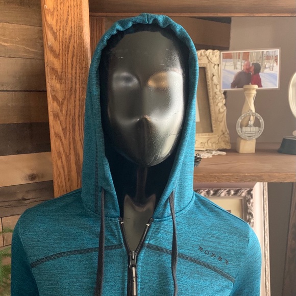 “ROPER” Peacock Blue & Black Hoodie NWT - Picture 5 of 9